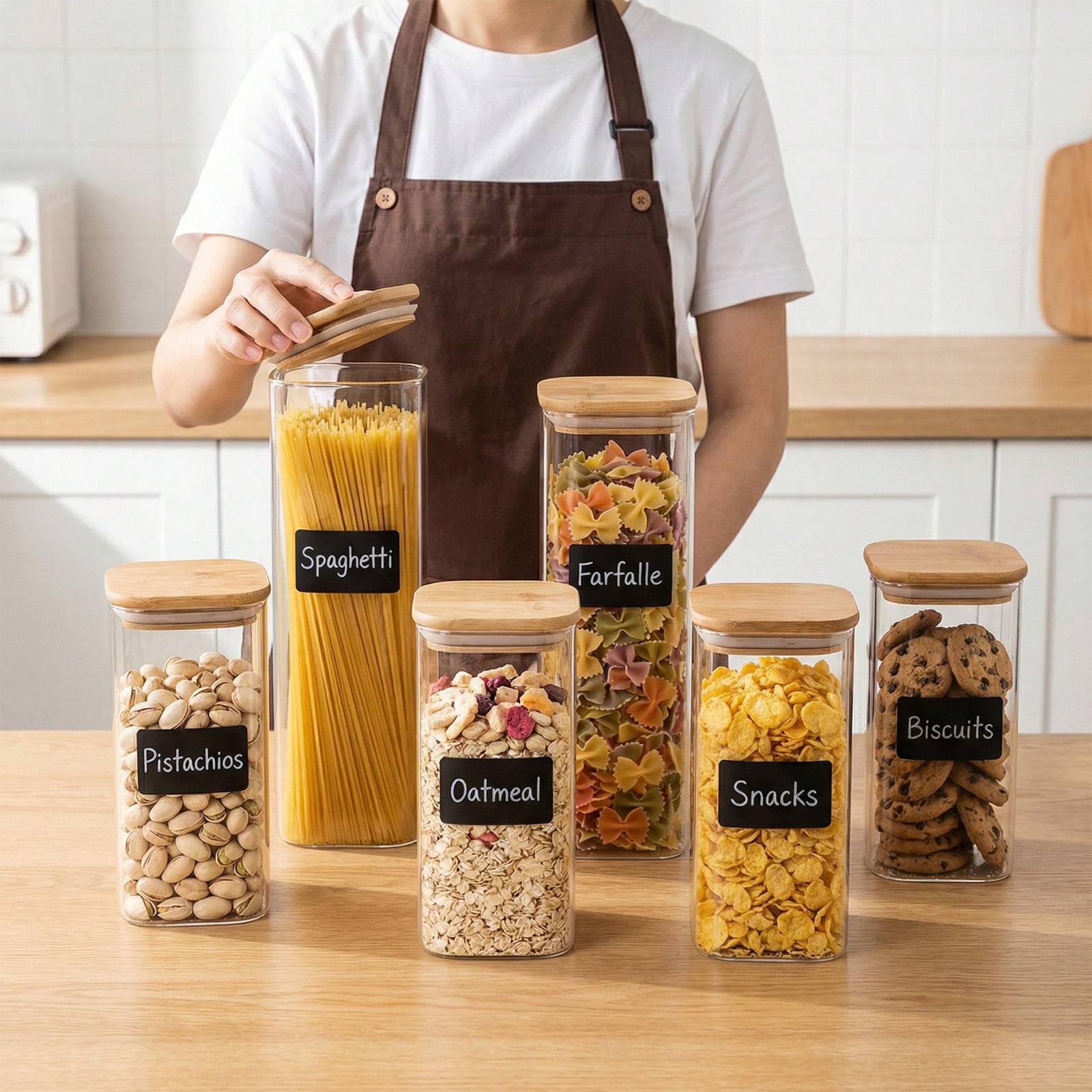 Food Storage With Glass Lids - 6/12 sztuk szklanych pojemników do przechowywania