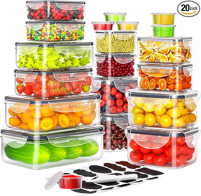 Stackable Pantry Bin - 40-częściowy zestaw szczelnych pojemników do przechowywania