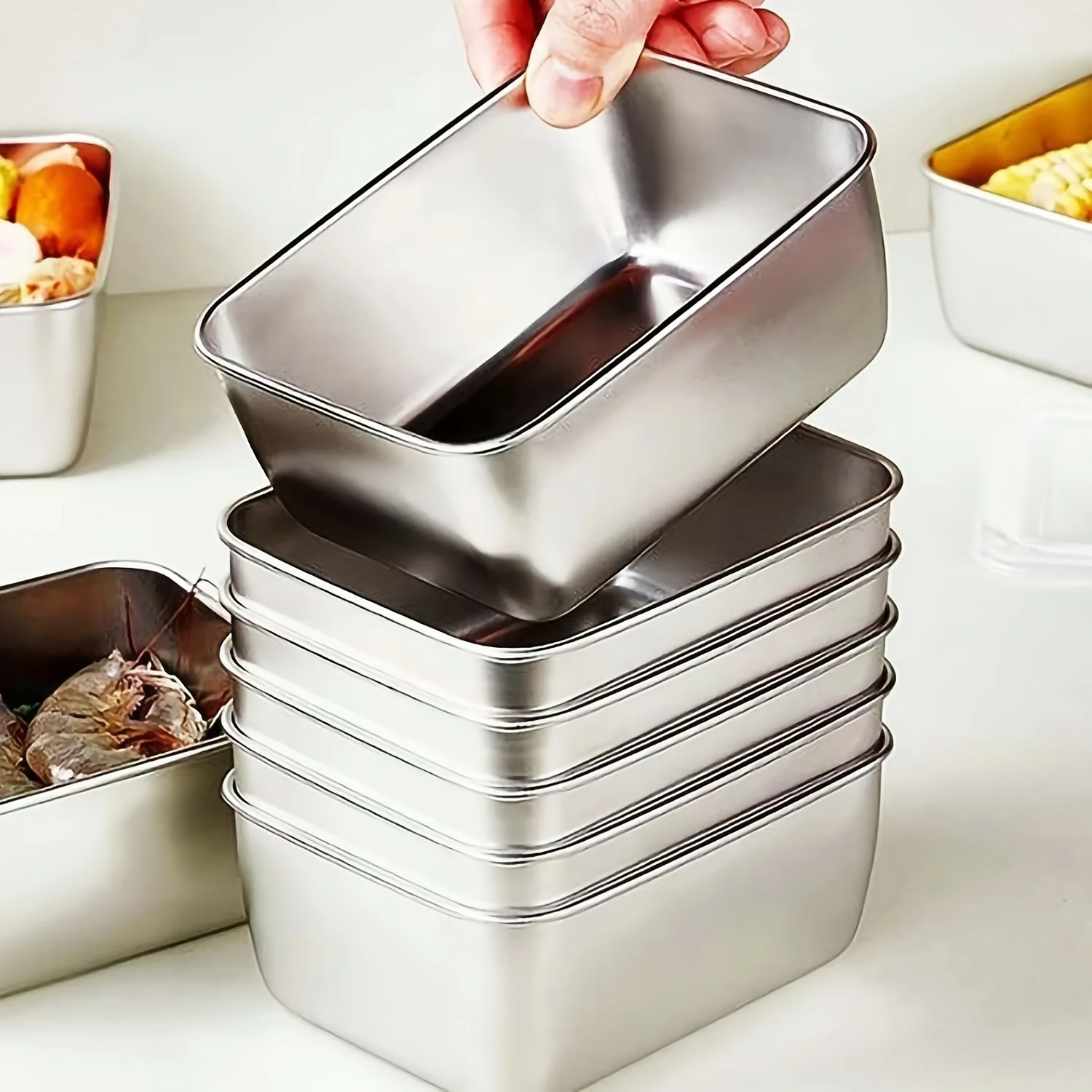 Food Storage Aluminum Containers - Zestaw pojemników na żywność ze stali