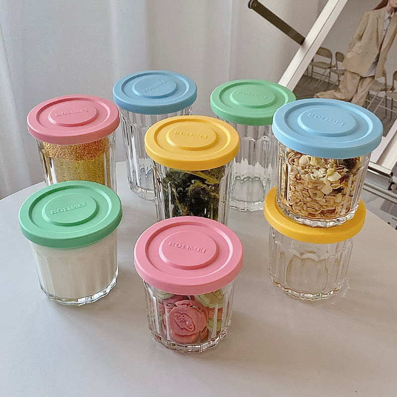 Food Storage Glass Box - Kolorowe szklane etui zamknięte zbiornik schowek