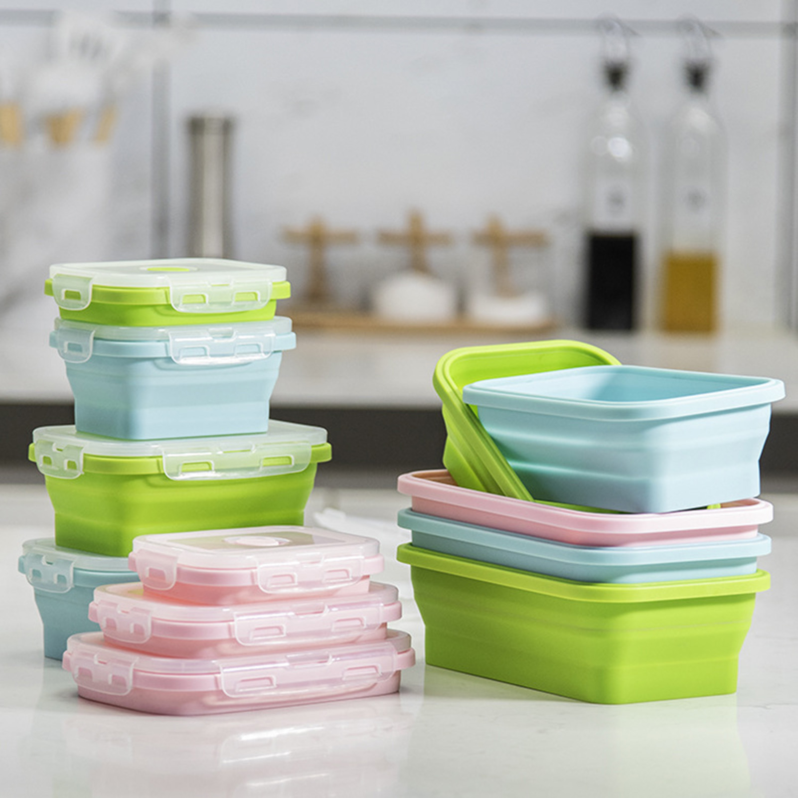 Food Storage Lunch Box - Silikonowy pojemnik na lunch, składany, bezpieczny