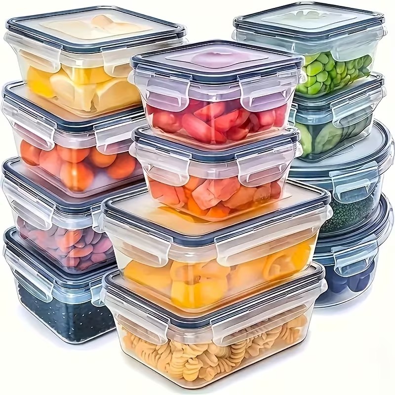 Food Storage Vegetables - 4-częściowy zestaw przezroczystych pojemników do przechowywania