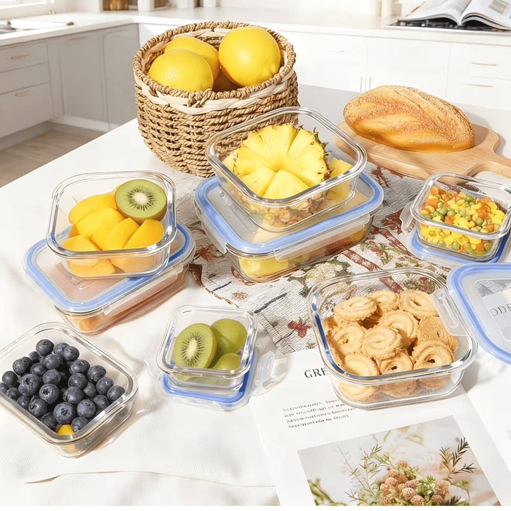 Food Storage With Glass Lids - 16 szklanych pojemników do przechowywania żywności,