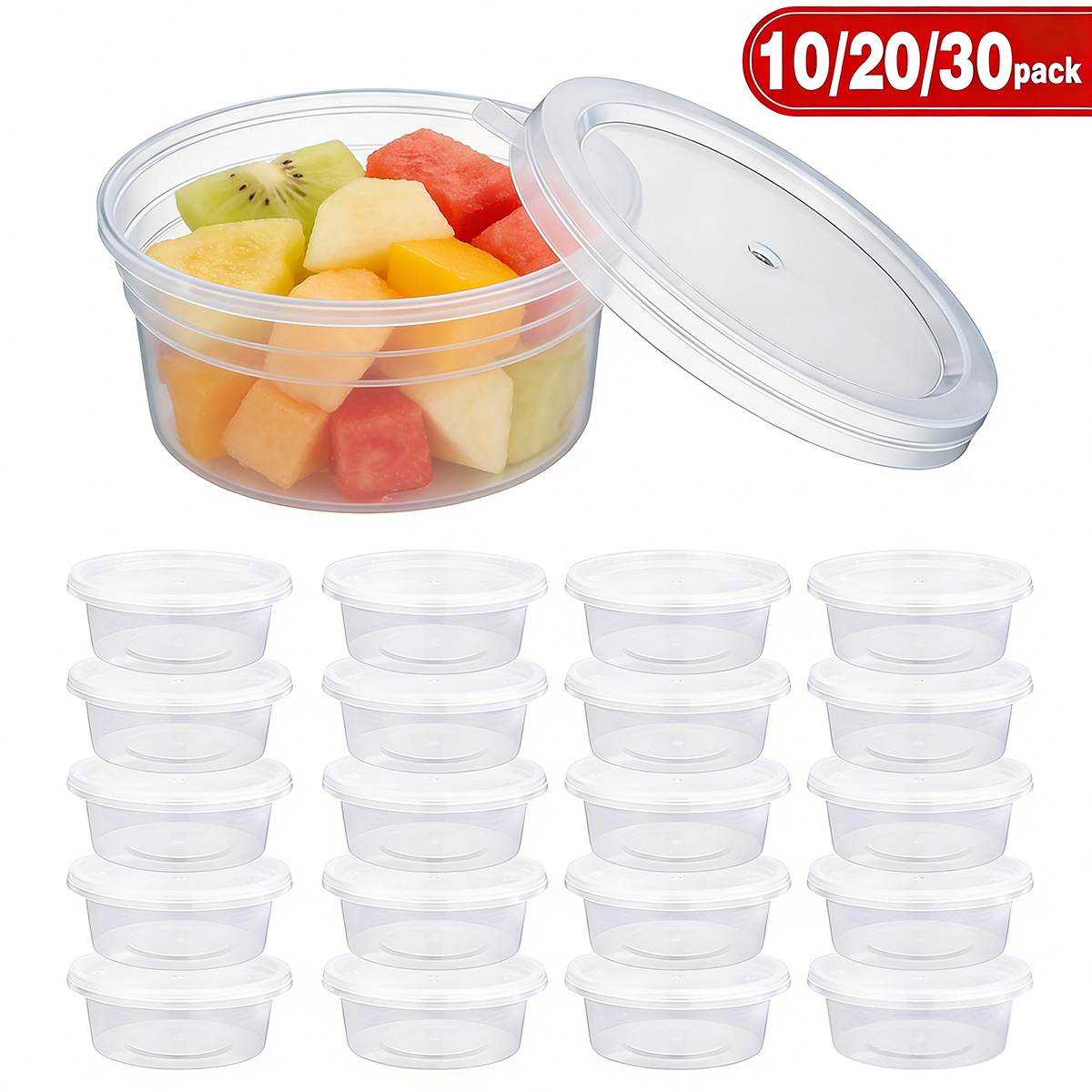 Food Storage With Lids - Zestaw 10/20/30 małych pojemników na slime