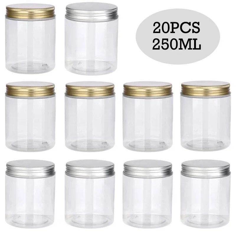 Food Storage Aluminum Containers - 20 sztuk 250ml przezroczysty pusty plastikowy