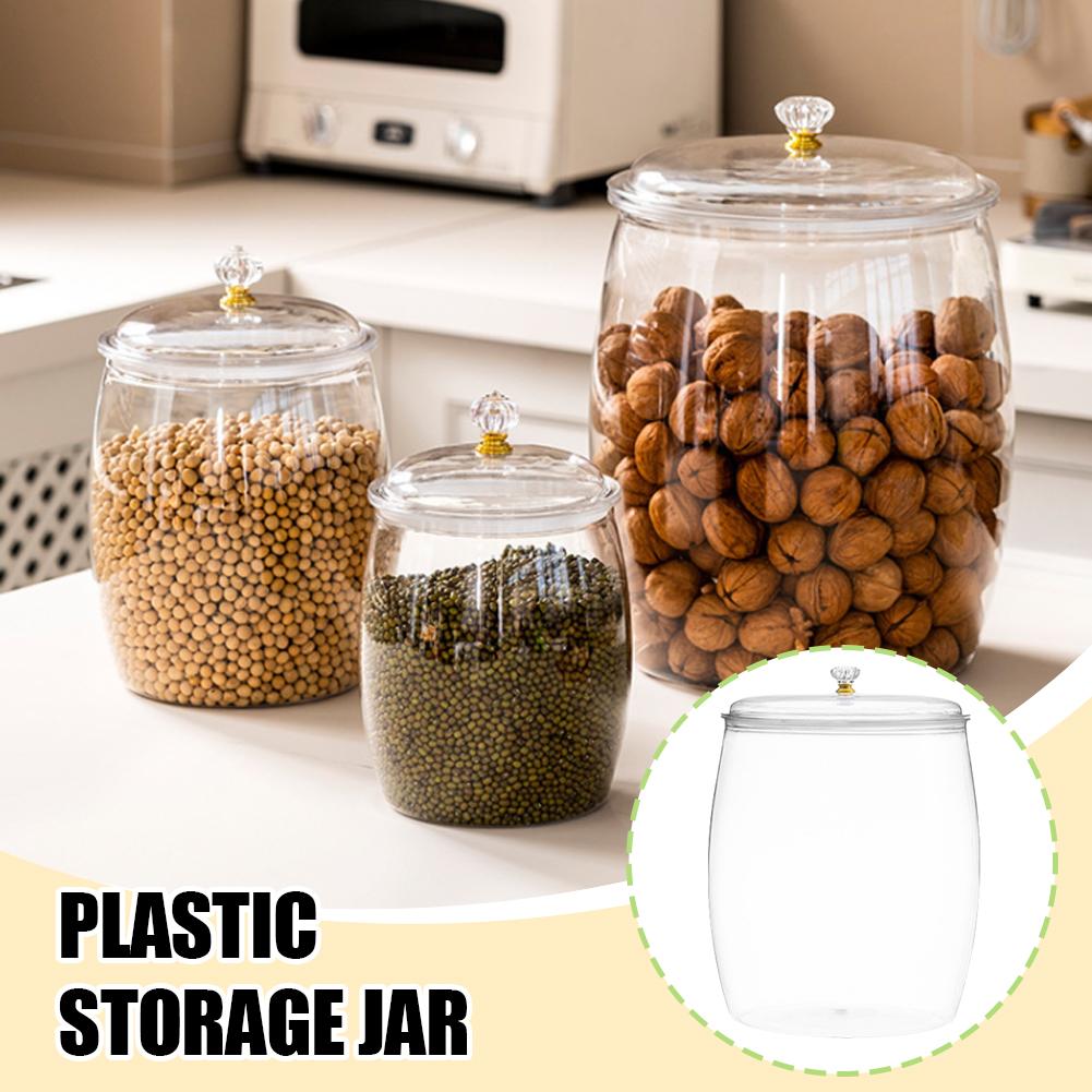 Food Storage With Lids - Duży przezroczysty plastikowy szczelny słoik z