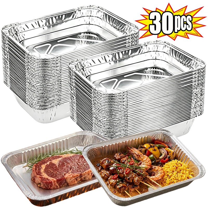 Food Storage Aluminum Containers - 30 sztuk 830ml aluminiowych foremek do
