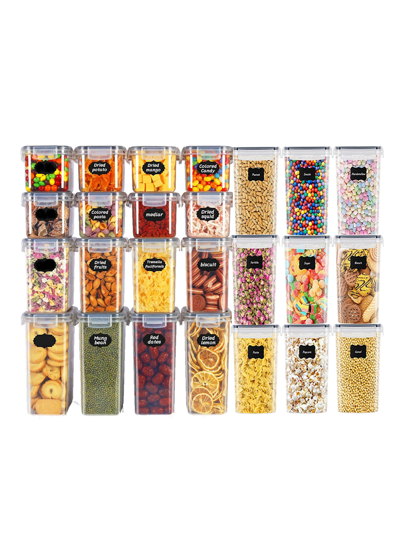 Food Storage Ideas - 48 sztuk, szczelne pojemniki do przechowywania
