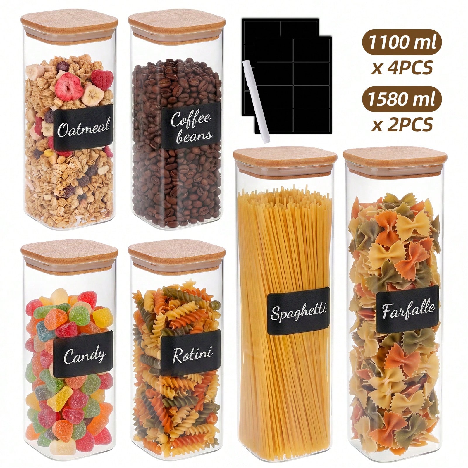 6/12 sztuk szklanych pojemnikó – Food Storage With Glass Lids recenzja i cena