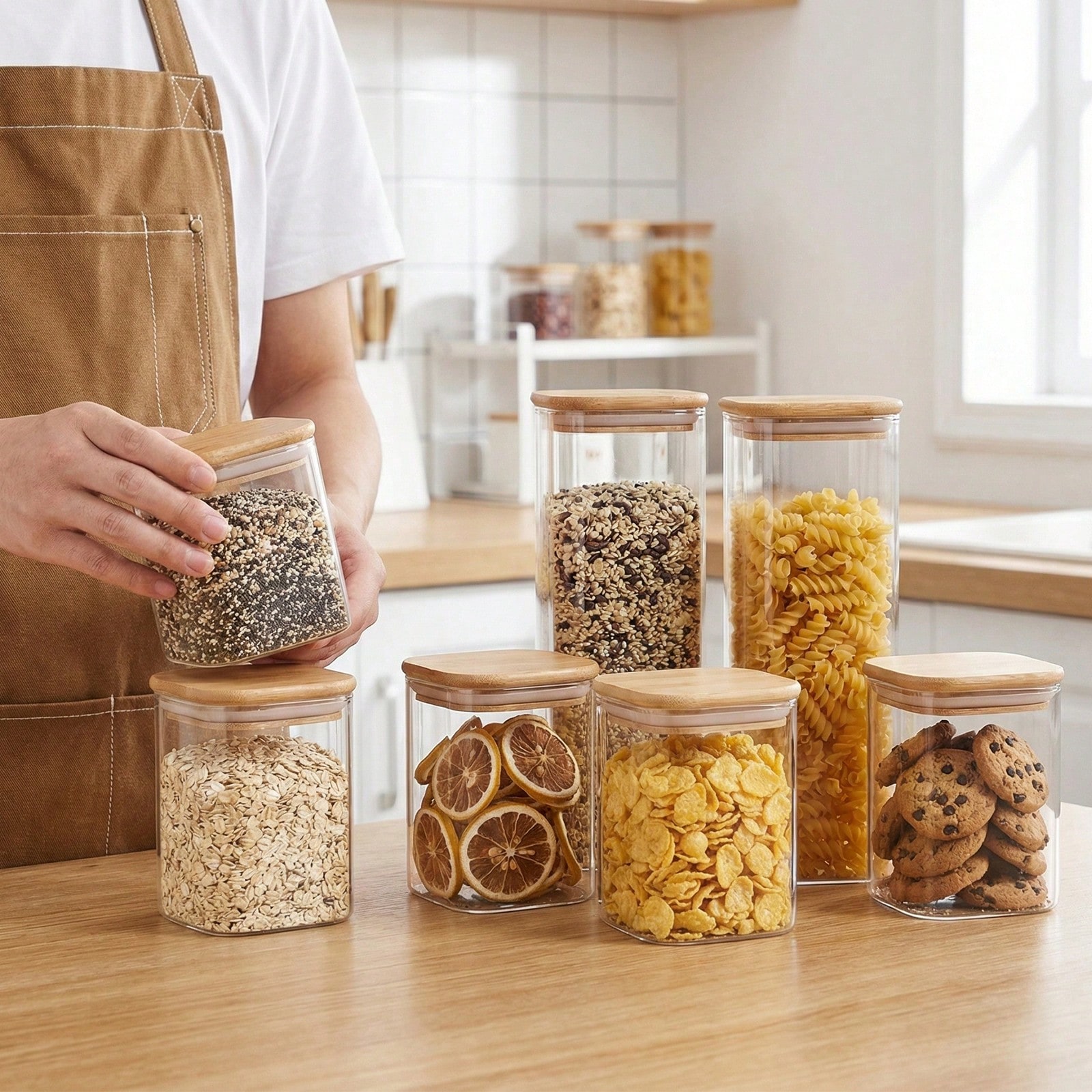 6/12 sztuk szklanych pojemnikó – Food Storage With Glass Lids recenzja i cena
