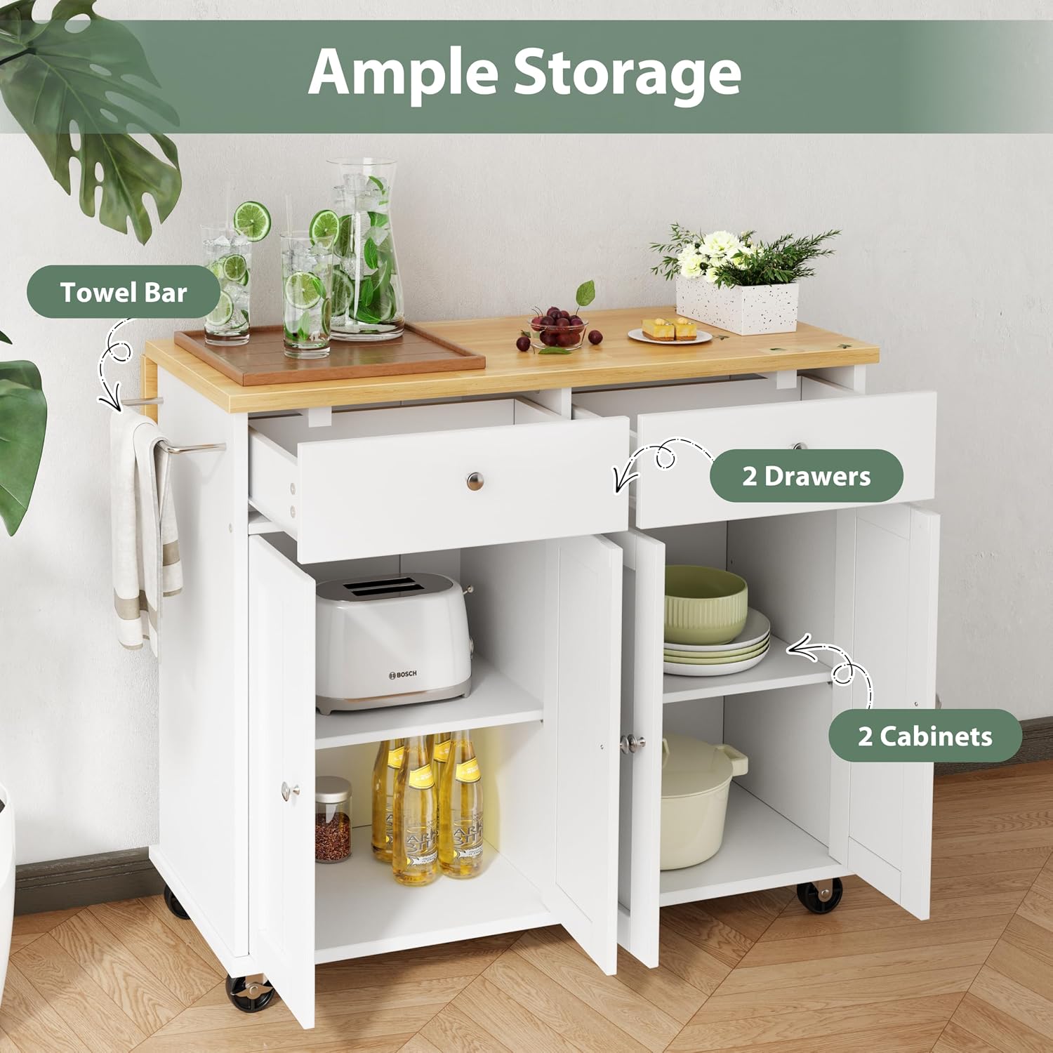 Wózek kuchenny na kółkach, 39  – Food Storage Table recenzja i cena