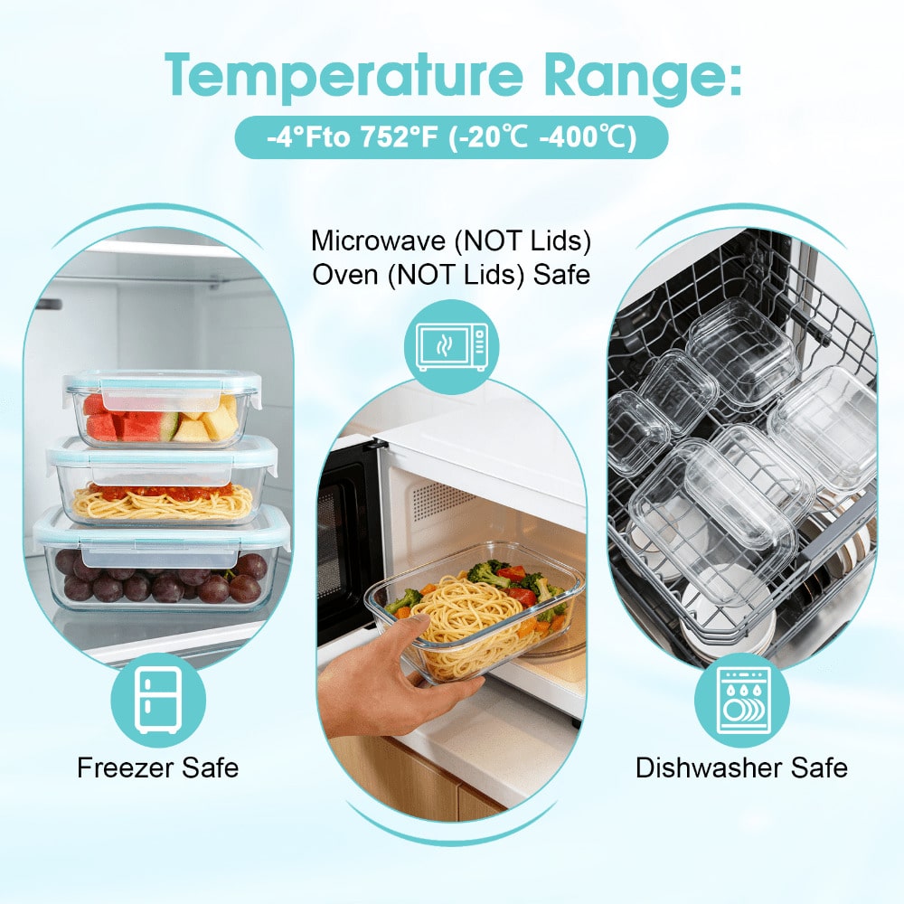 16 szklanych pojemników do prz – Food Storage With Glass Lids recenzja i cena