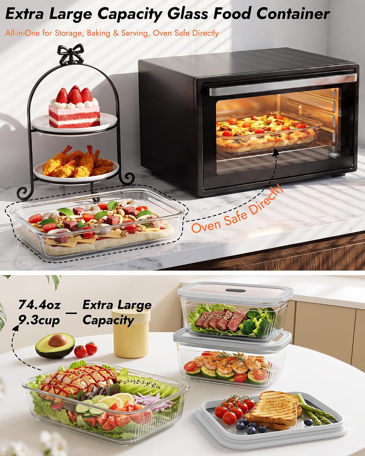 2-pak szklanych pojemników do  – Food Storage With Glass Lids recenzja i cena