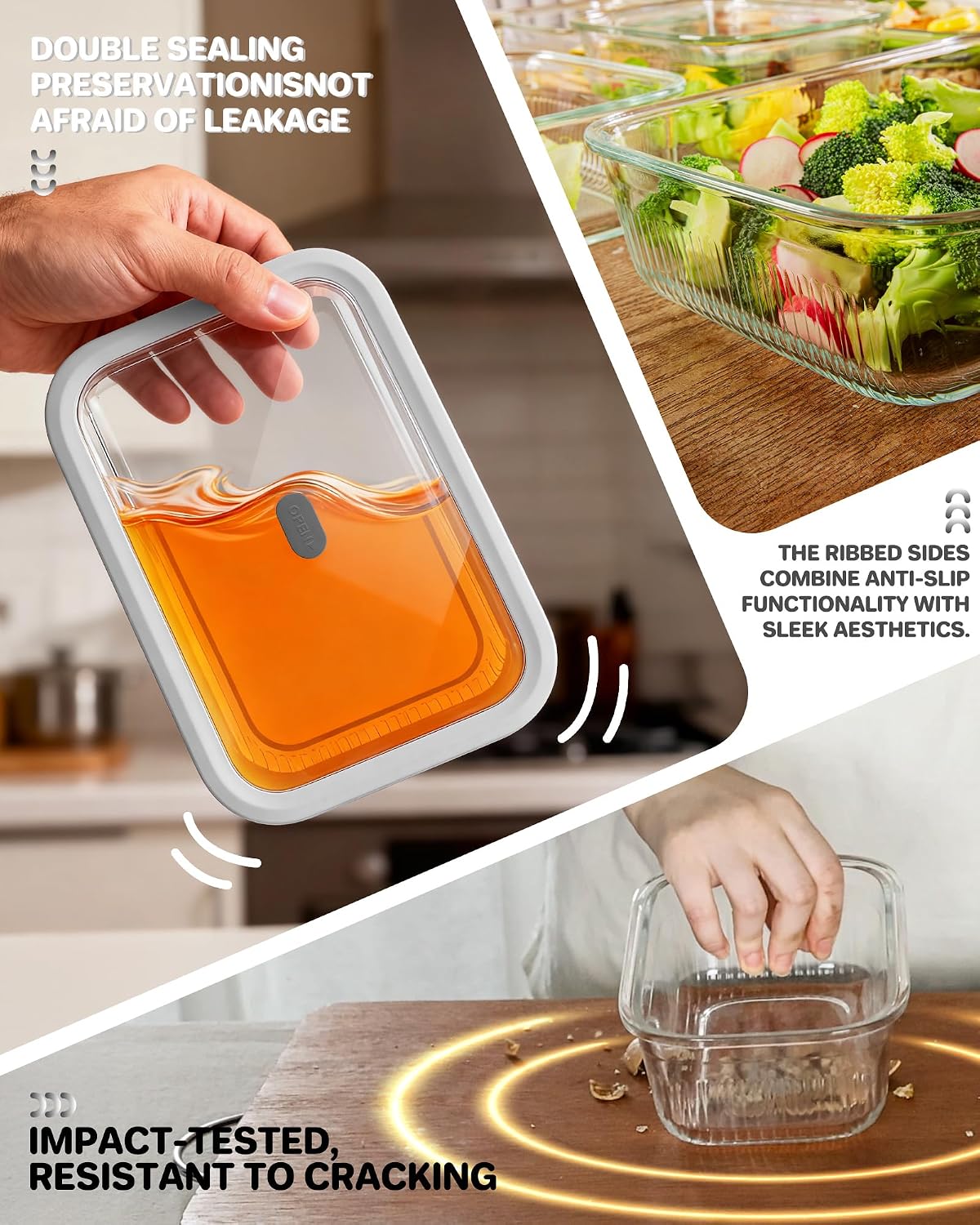 2-pak szklanych pojemników do  – Food Storage With Glass Lids recenzja i cena