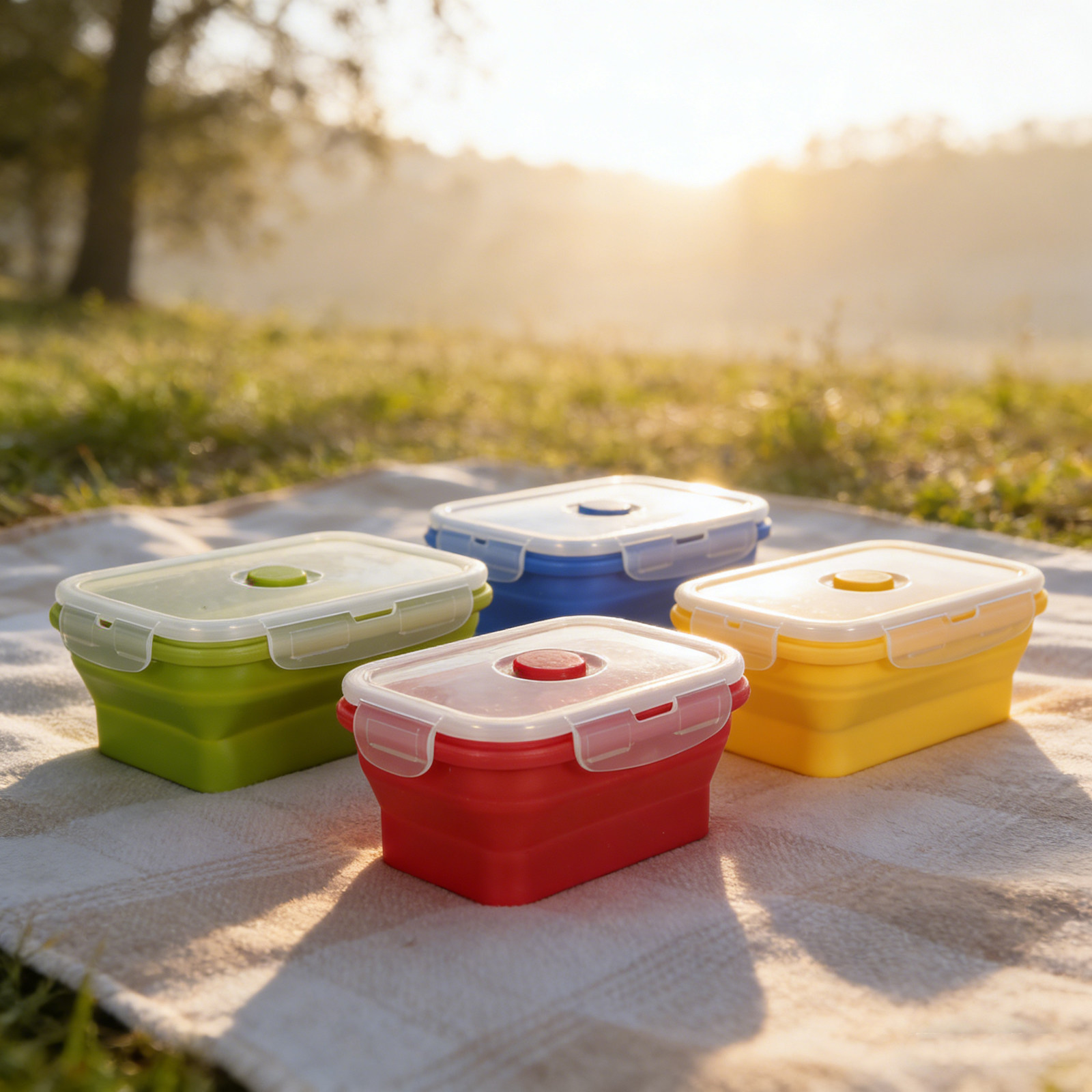 4 sztuki składanych pojemników – Food Storage Lunch Box recenzja i cena