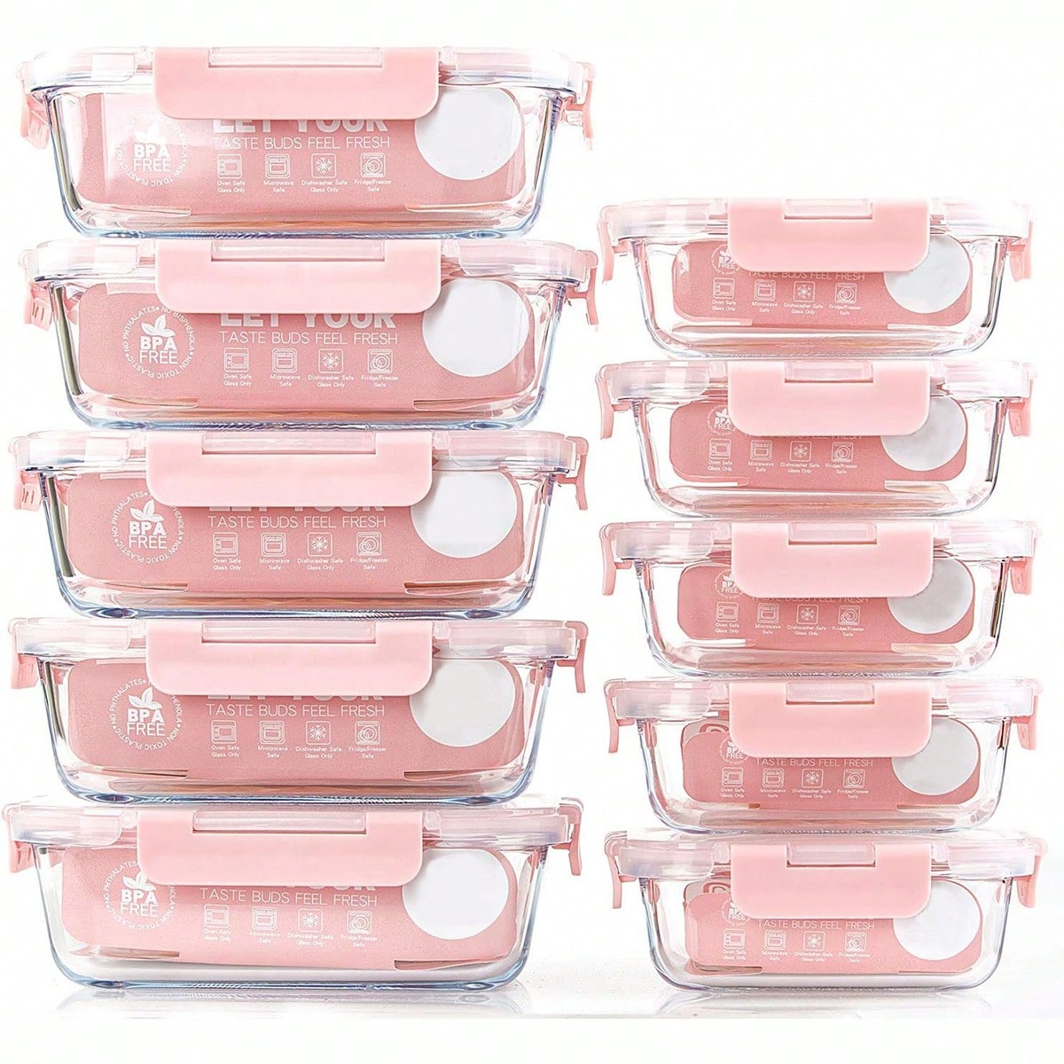 10 sztuk szklanych pojemników  – Food Storage With Glass Lids recenzja i cena