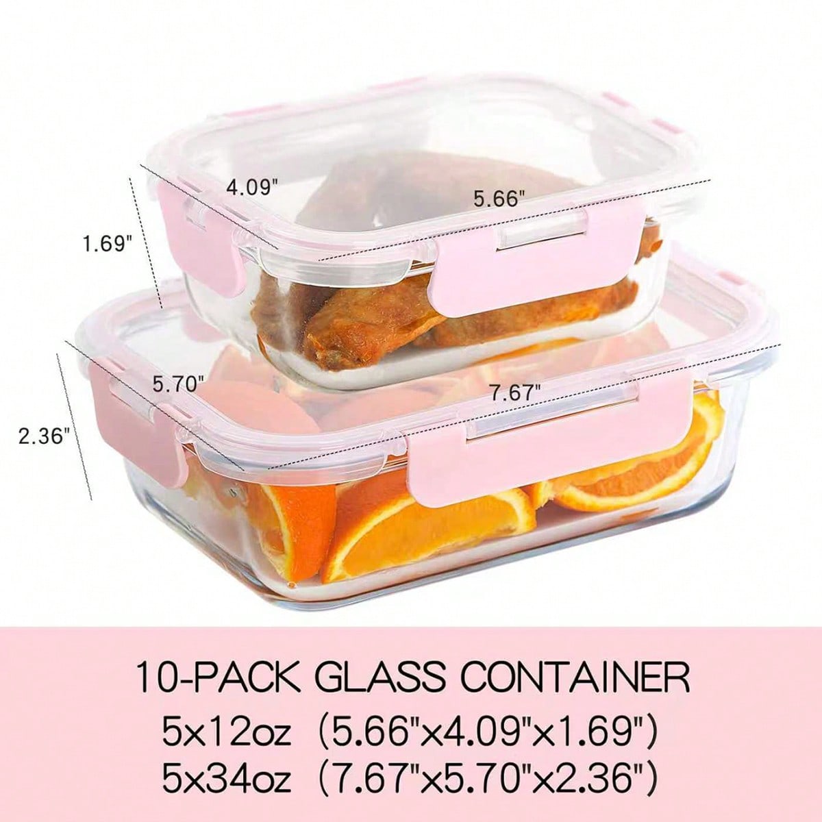 10 sztuk szklanych pojemników  – Food Storage With Glass Lids recenzja i cena