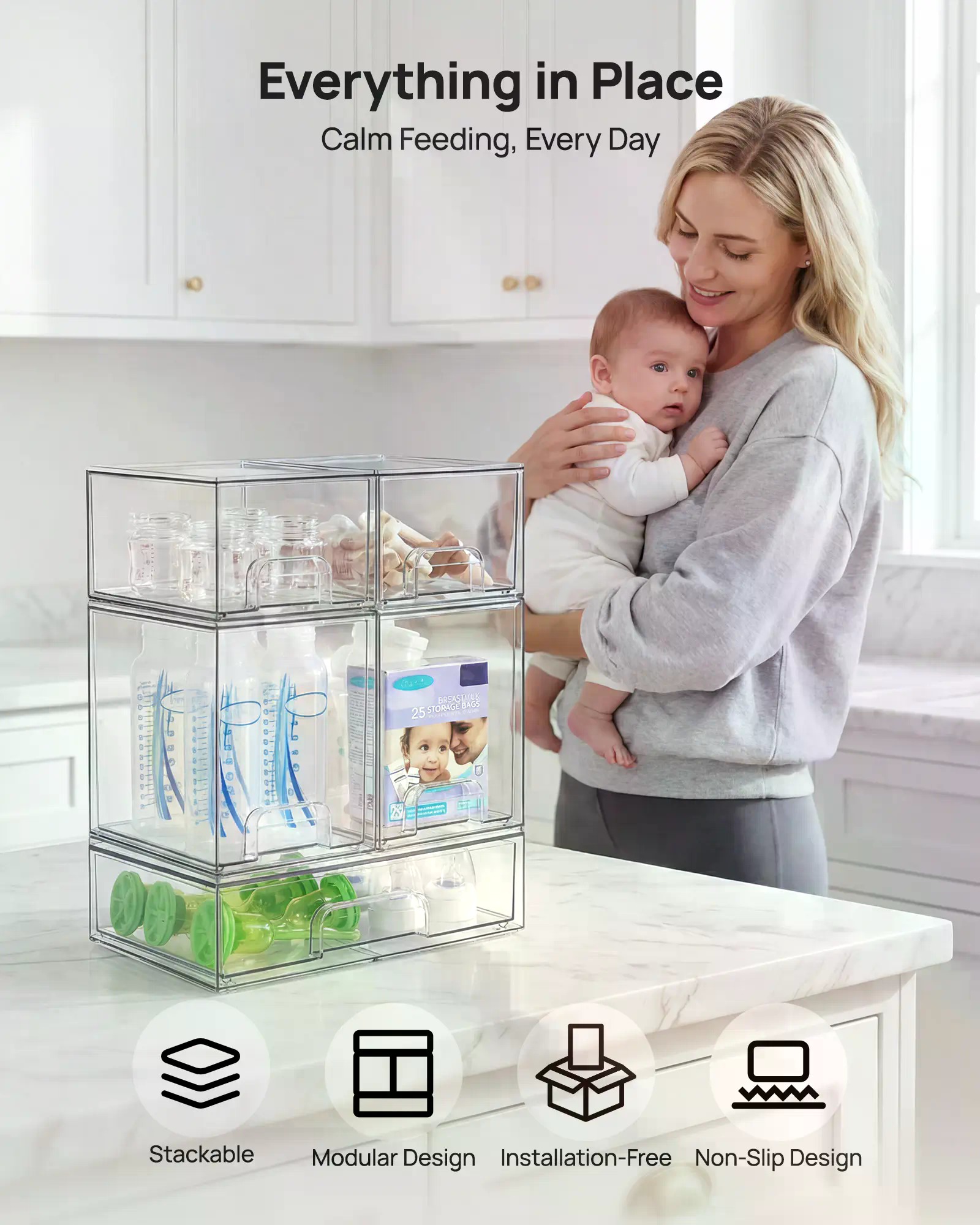 Zestaw 5/8 sztuk: Stojak na bu – Stackable Pantry Bin recenzja i cena