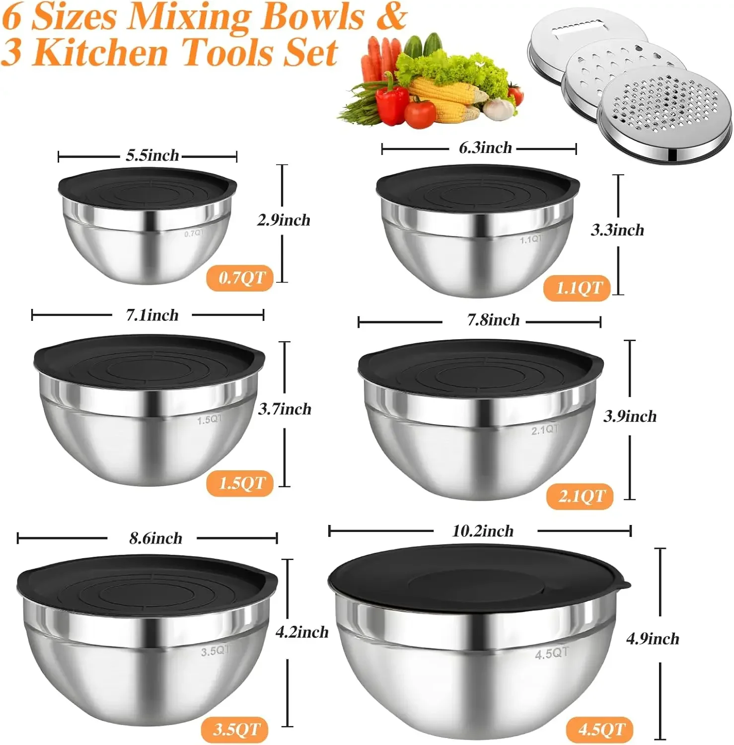 Zestaw 6 misek ze stali nierdz – Food Storage With Lids recenzja i cena