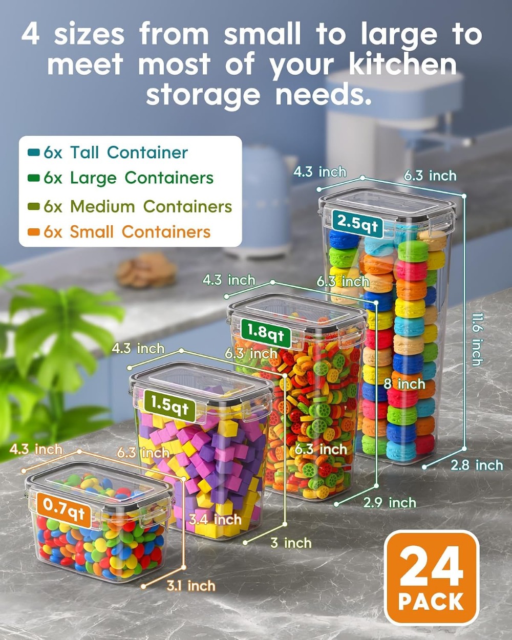 24 szt. Hermetyczne pojemniki  – Food Storage With Lids recenzja i cena