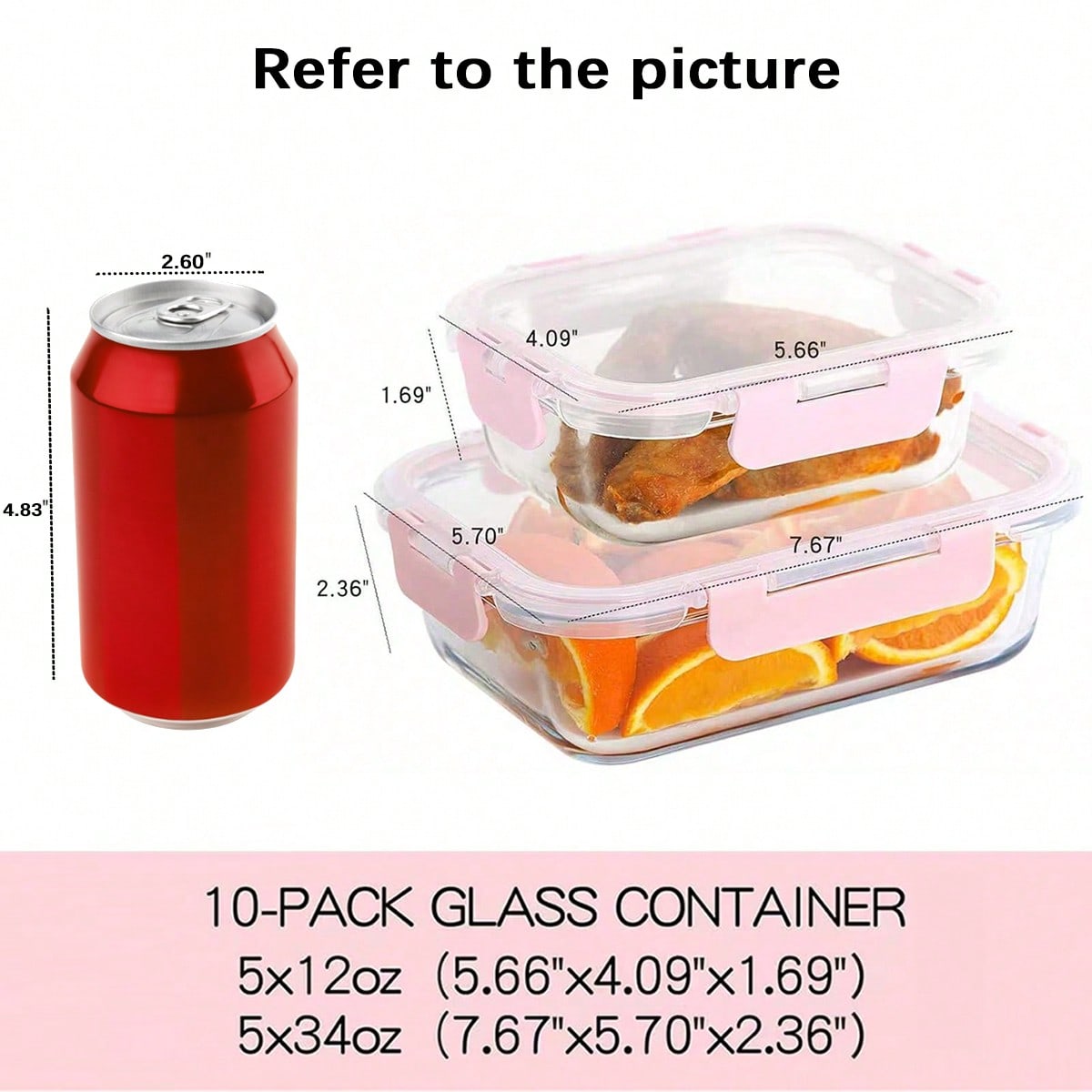 10 sztuk szklanych pojemników  – Food Storage With Glass Lids recenzja i cena